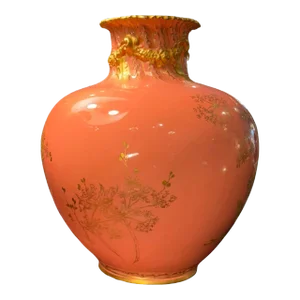 Late 19th Century Royal Crown Derby Esthetic Movement Pink Porcelain and Gilt Vase