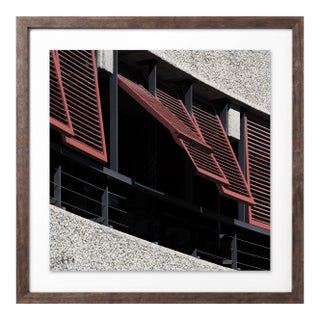 “Barbican 09” Giclee Archival Pigment Print 18x18 Framed in Walnut For Sale