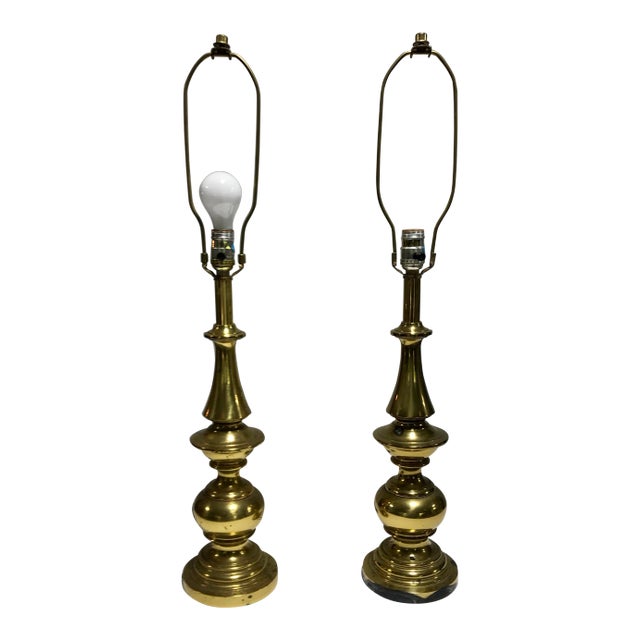 Mid-1990's Brass Stiffel Lamps - a Pair For Sale