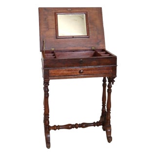 Antique Vanity Table in Walnut, 1800s For Sale
