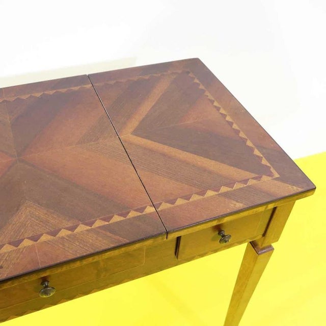 Louis XVI Inlaid Vanity with Mirror and Drawers For Sale - Image 3 of 15