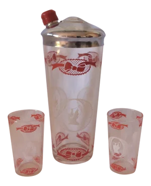 1940s “The Lady Drink Mixer” Cocktail Set- 3 Pieces