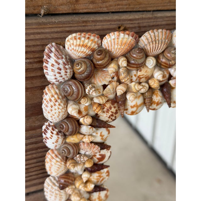 Late 20th Century Vintage Organic Coastal Seashell Wall Mirror For Sale - Image 5 of 9