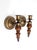 Brass Vintage Colonial Revival Wood Candle Wall Sconces Pair For Sale - Image 8 of 12