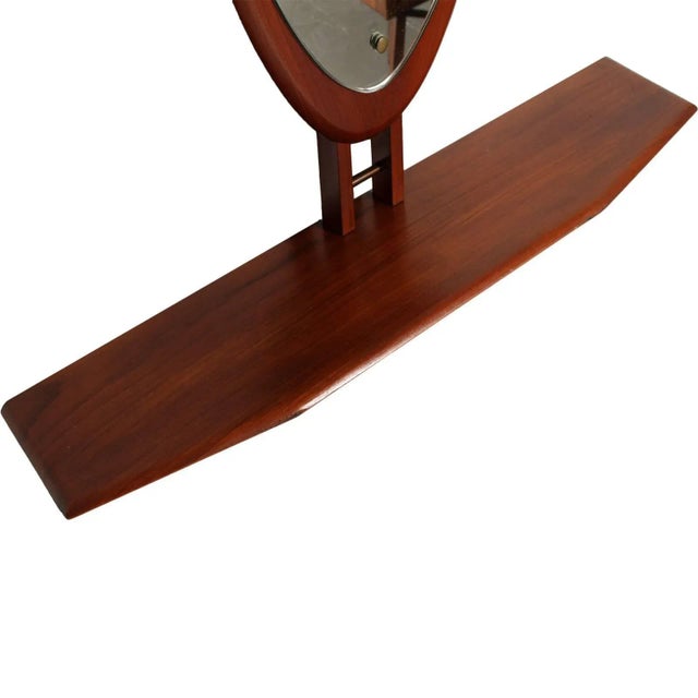 Mid-Century Modern Mid-Century Teak Wall Console with Mirror by Clausen & Søn, 1960s For Sale - Image 3 of 8