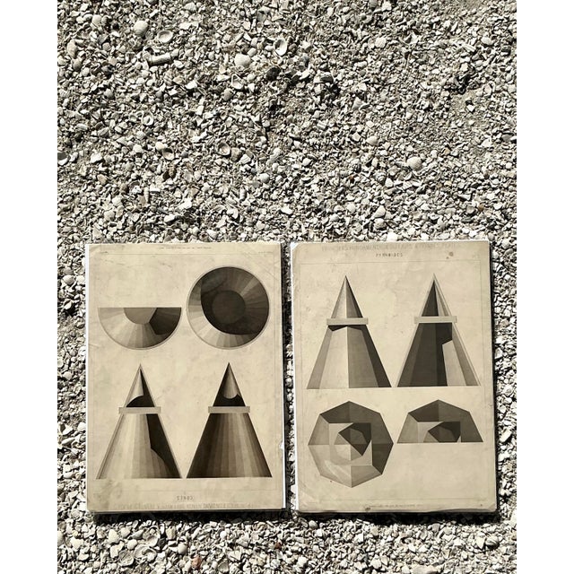 Vintage Boho Geometric Sphere Engravings - Set of 2 For Sale In West Palm - Image 6 of 12