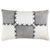 Luxury White & Gray Genuine Cowhide Leather Patchwork Throw Pillow 16x24 | Handmade Designer Lumbar Cushion For Sale - Image 9 of 9