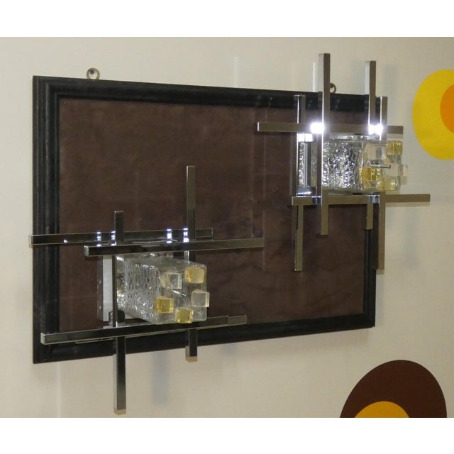 Metal Vintage Murano Glass and Steel Wall Lights by Albano Poli for Poliarte, 1960s, Set of 2 For Sale - Image 7 of 18