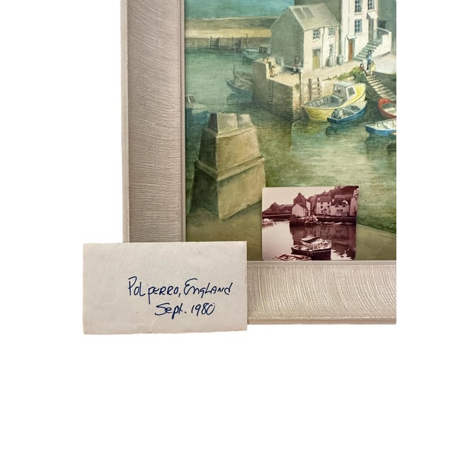 Wood 1980s Original Coastal Oil Painting of Polperro, Cornwall Harbor For Sale - Image 7 of 12