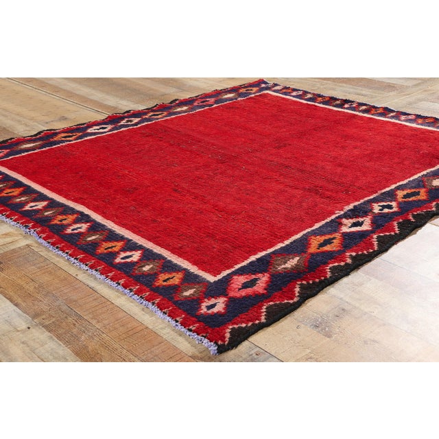 Textile Vintage Red Persian Rug - 05'04 X 05'08 For Sale - Image 7 of 9