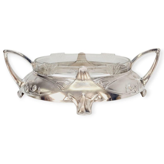Antique Art Nouveau Silver-Plated Centerpiece by Dupper and Bernhold, 1920s For Sale - Image 15 of 15
