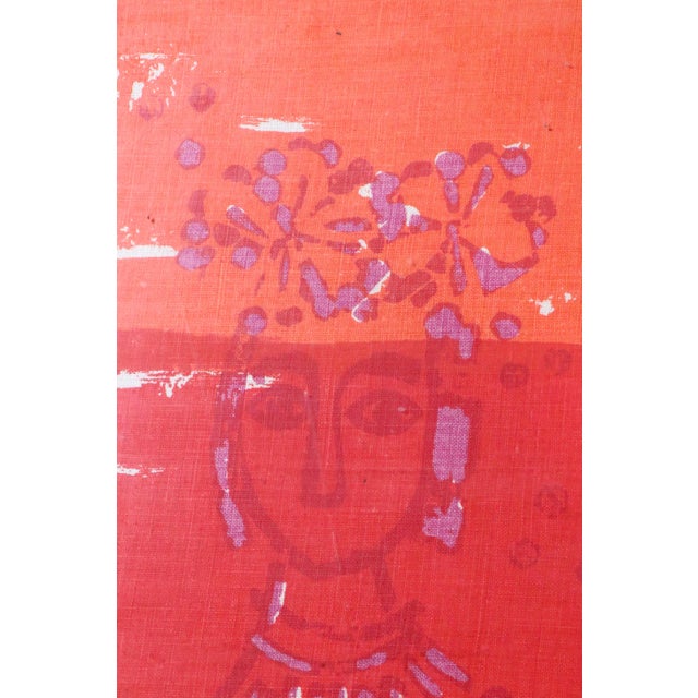 Large Framed Print Depicting Two Standing Women in Medieval Garb Signed Phoebe C 1970's For Sale In New York - Image 6 of 12