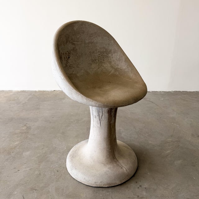 Vintage 1970s Willy Guhl Brutalist Concrete Tulip Chairs Set of 4 Unmarked For Sale - Image 15 of 16