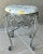 Late 20th-Century Wrought Steel Vanity Stool With Newly Upholstered Seat Cushion For Sale - Image 11 of 11