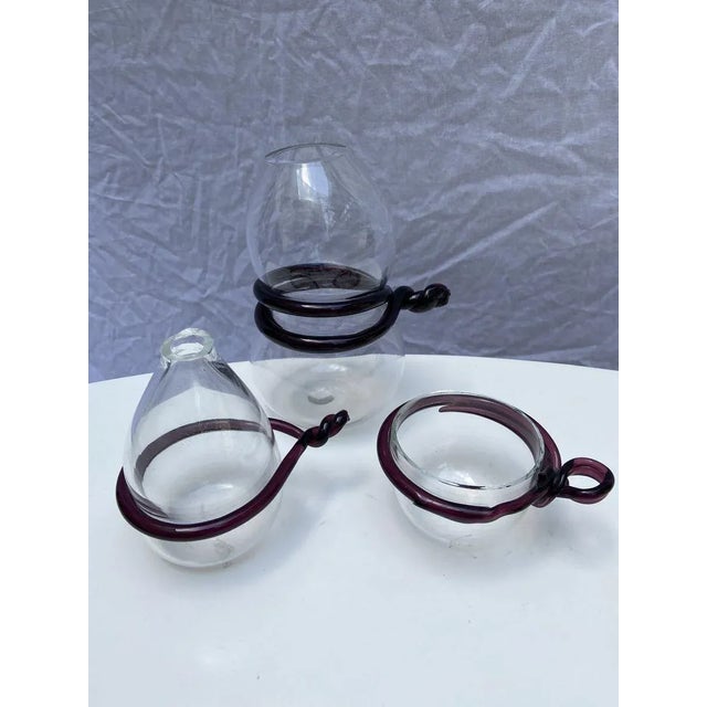 Small Vase, Large Vase and Cup Set by Serge Mansau for Murano, 1992, Set of 3 For Sale - Image 7 of 7
