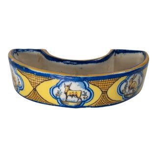 20th Century Mediterranean Spanish or Mexican Talavera Faience Majolica Demilune Bowl For Sale
