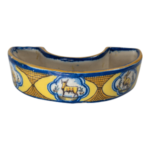 20th Century Mediterranean Spanish or Mexican Talavera Faience Majolica Demilune Bowl