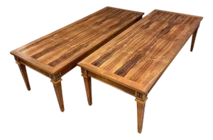 1960s Pair of Mid-Century Neoclassical Style Tables With Rosewood Tops and Fluted Legs