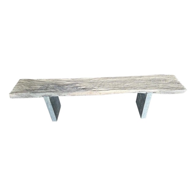 Andrianna Shamaris Wood and Granite Bench For Sale