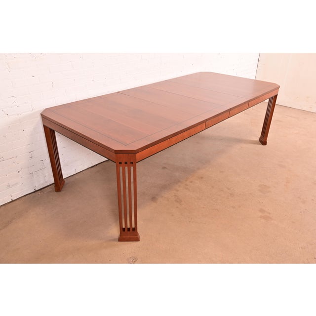 Stickley Stickley Mission Arts & Crafts Cherry Wood Extension Dining Table, Newly Refinished For Sale - Image 4 of 14