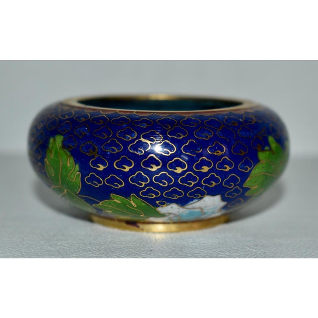 Vintage Chinese Mini Cloisonné' Bowl W/Floral Details For Sale - Image 11 of 11