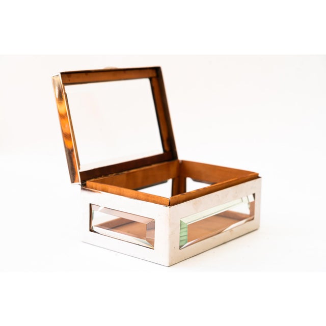 Brown Nickel-Plated, Wood and Cut Glass Box, Vienna, 1920 For Sale - Image 8 of 15