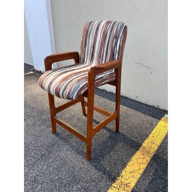 Set of Five Mid Century Danish Teak Counter Stools. By Benny Linden Furniture 1980s For Sale In Washington DC - Image 6 of 12