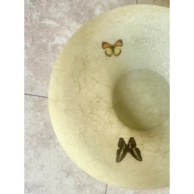 Plastic 1960s Large Fiberglass Butterfly Serving Bowl For Sale - Image 7 of 10