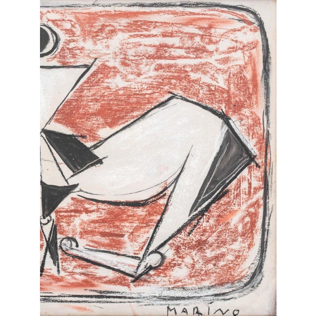 1950s Marino Marini Cavaliere Mixed Media on Paper, 1955 For Sale - Image 5 of 9