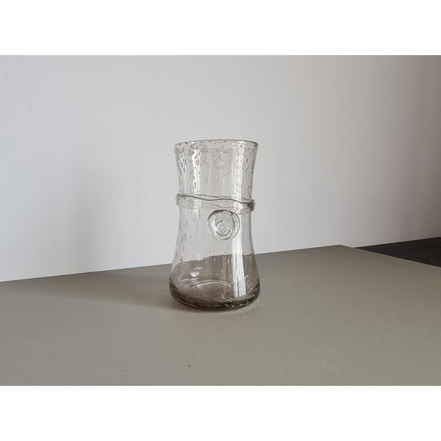 Glass French Biot Bubble Glass Vase, 1960 For Sale - Image 7 of 15
