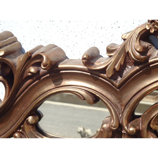 Vintage Italian French Rococo Louis XVI Gold Ornate Wall Mantle Mirror For Sale - Image 10 of 17