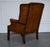 Animal Skin Set of Chesterfield Wingback Armchairs in Hand Dyed Brown Leather, 1960s For Sale - Image 7 of 18