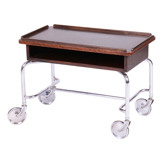 Bauhaus Serving Trolley in Oak by R.Slezák, 1930s For Sale