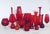 Vintage Midcentury Design Period Collection of 14 Deep Red Glass Vases and Decanters. All are made in the 1960's time...
