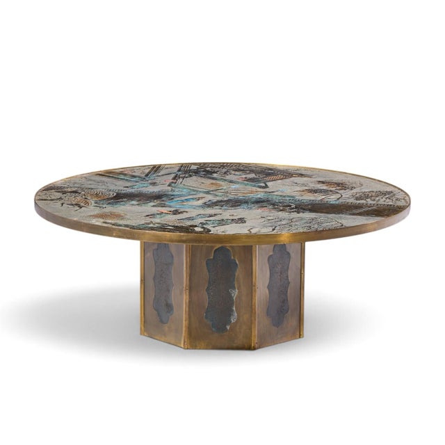 Mid 20th Century Philip and Kelvin LaVerne Mid Century Chan Bronze Coffee Table For Sale - Image 5 of 11