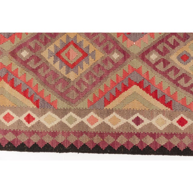 1950s Bold Geometric Medallion Kilim Runner For Sale - Image 10 of 10