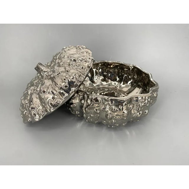 * lided tin bowl ceramic pumpkin silver dado design 1970s for sale is a lidded tin * from the legendary design company did...