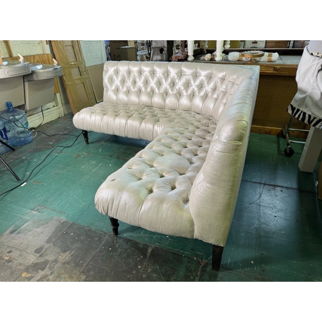 19th Century 19th Century Napoleon III Tufted Corner Banquet Sofa For Sale - Image 5 of 6