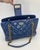 Chanel Blue Glazed Calfskin Quilted Tote Bag For Sale - Image 11 of 12