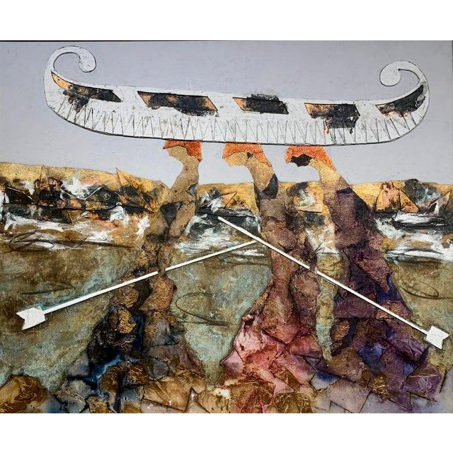 At nearly four and a half feet tall, this is among the most physically commanding canvases in the group, and the scale...