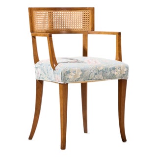 Michael Taylor for Baker Klismos Mid Century Cane Armed Dining Chair For Sale