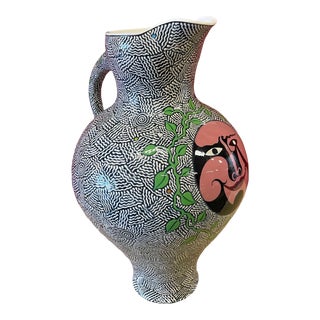 1980s Patrick Dougherty Monumental Pitcher Clayworks Belleville, Kentucky 22" Tall For Sale