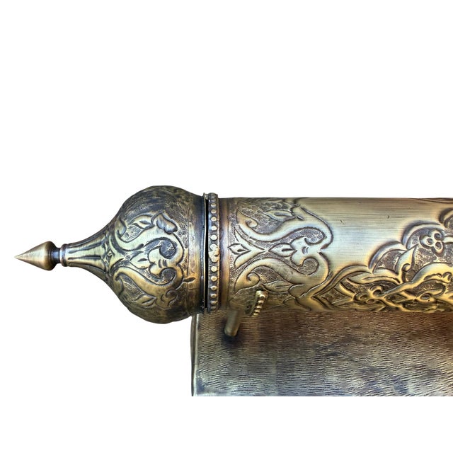 Hand Forged Brass Scroll Holder For Sale - Image 9 of 13