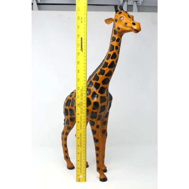 Vintage 22" Leather Giraffe Figure For Sale - Image 12 of 12
