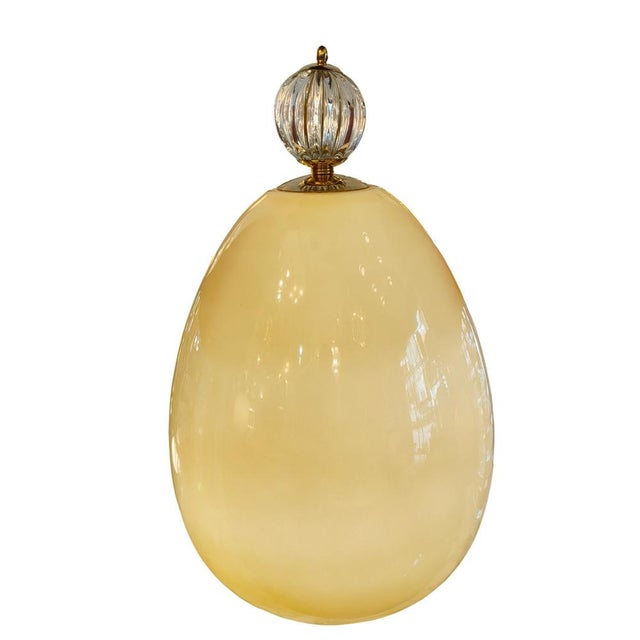 Yellow Murano Glass Egg Lamp, 1970s For Sale - Image 3 of 3