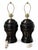 Vintage 1980s Postmodern Black Glazed Ceramic Table Lamps — Pair For Sale In Las Vegas - Image 6 of 9