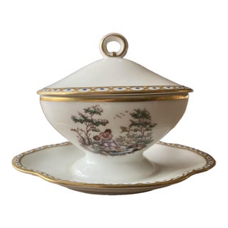 1960s Richard Ginori Covered Condiments Dish - Mantova Pattern For Sale
