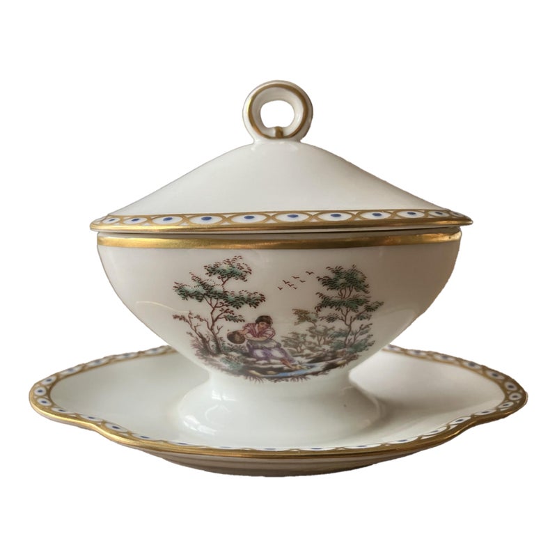 1960s Richard Ginori Covered Condiments Dish - Mantova Pattern
