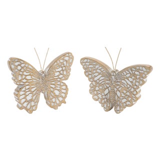 Detailed Butterfly Shelf Sitter (Set of 2) For Sale