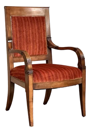 Vintage Regency Red Striated Empire Arm Chair